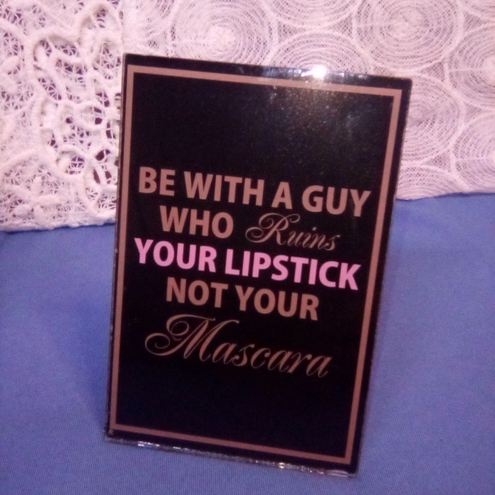 Tabletop Plaque Sign Savage Female Black Gold Pink 3.5" x 5"